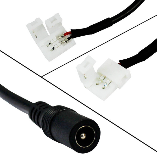 Конектор для свiтлодiодних стрiчок OEM №13 8мм затискач - mini Jack "мама" через дрiт, 15см , 100000819