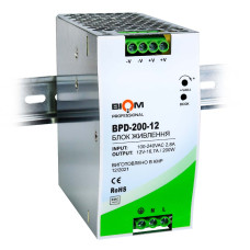 Блок питания Biom Professional на DIN-рейку DC 12V 200W 16,7A (BPD-200-12)
