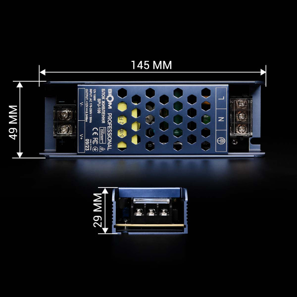 Блок живлення BIOM Professional DC 12V 100W 8,3А перфорований, в металевому корпусі (BPU-100) , 100010151