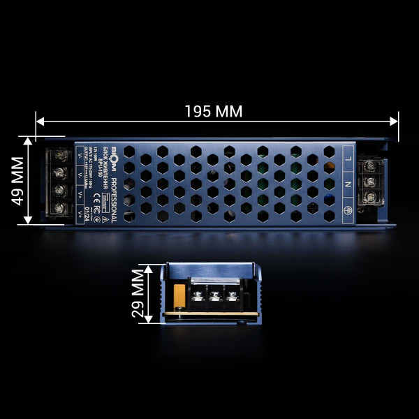 Блок живлення BIOM Professional DC 12V 150W 12,5А перфорований, в металевому корпусі (BPU-150) , 100010152