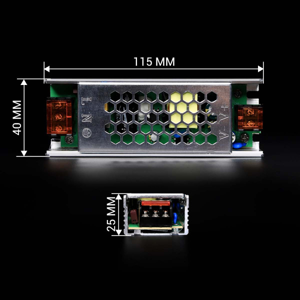 Блок живлення BIOM Professional DC 12V 25W 2,1А перфорований, в металевому корпусі (BPU-25) , 100014621