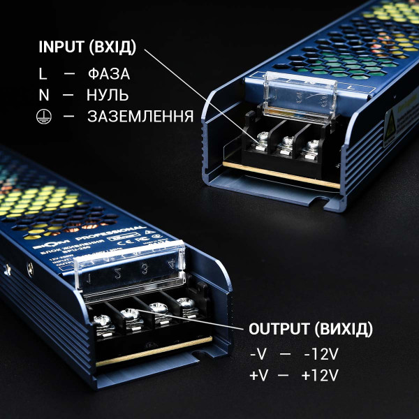 Блок питания BIOM Professional DC 12V 250W 21А перфорированный в металлическом корпусе (BPU-250), 100011660