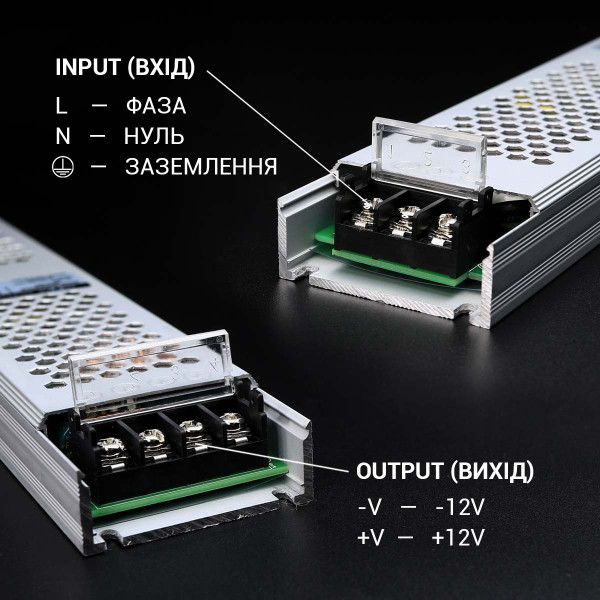 Блок живлення BIOM Professional DC 12V 300W 25А slim перфорований, в металевому корпусі (BPU-301) , 100014623
