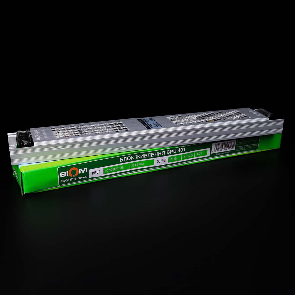 Блок питания BIOM Professional DC 12V 400W 33А slim перфорированный в металлическом корпусе (BPU-401), 100014624