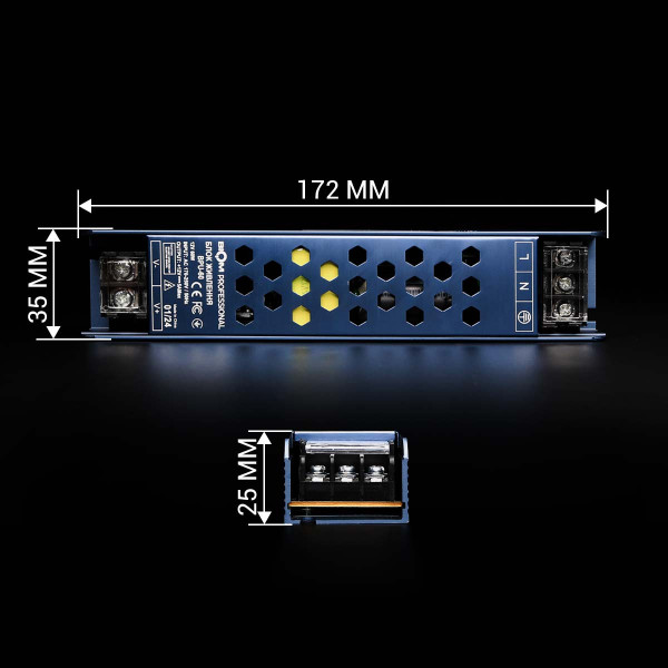 Блок питания BIOM Professional DC 12V 60W 5А перфорированный в металлическом корпусе (BPU-60), 100010150