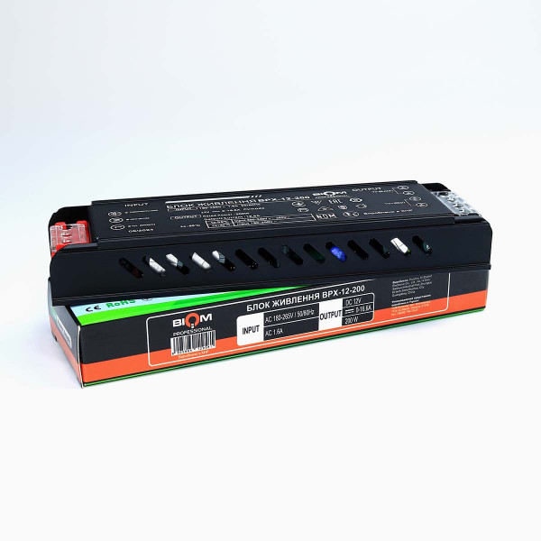 Блок питания BIOM Professional DC12 200W 16,6А в металлическом корпусе (BPX-12-200), 100024491