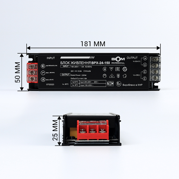 Блок питания BIOM Professional DC 24V 150W 6А в металлическом корпусе (BPX-24-150), 100023392