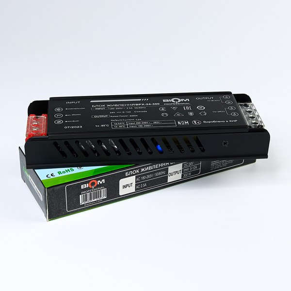Блок питания BIOM Professional DC 24V 300W 12,5А в металлическом корпусе (BPX-24-300), 100023394