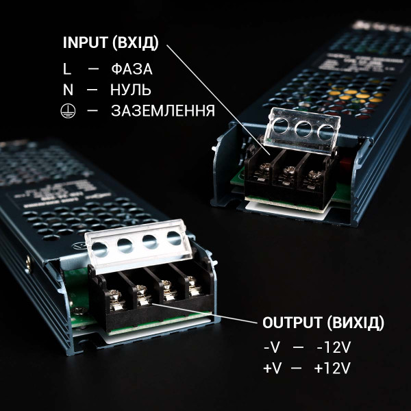 Блок питания BIOM DC 12V 200W 16,5А перфорированный, в металлическом корпусе (LED-12-200), 100023437