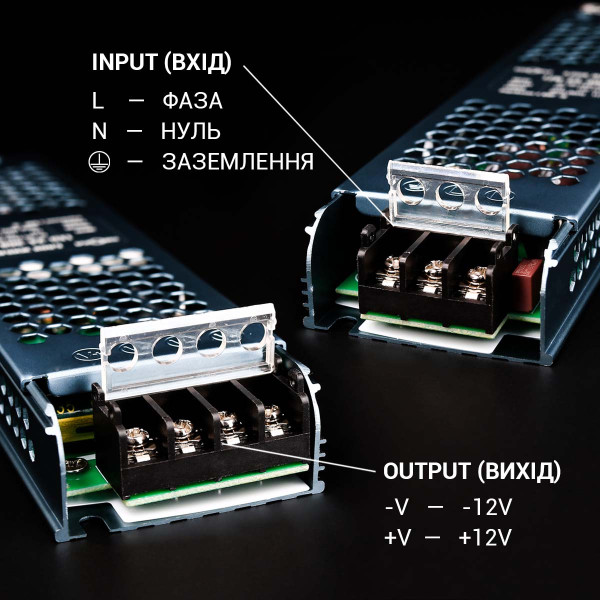 Блок питания BIOM DC 12V 300W 25А перфорированный, в металлическом корпусе (LED-12-300), 100023438