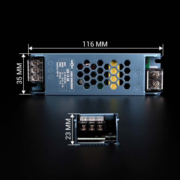 Блок питания BIOM DC 12V 60W 5А перфорированный, в металлическом корпусе (LED-12-60), 100023435