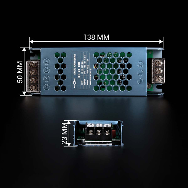 Блок питания BIOM DC 24V 100W 4,2А перфорированный, в металлическом корпусе (LED-24-100), 100023441