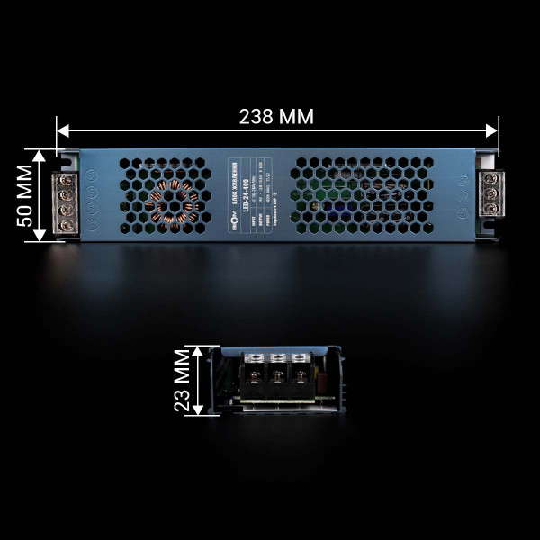 Блок питания BIOM DC 24V 400W 16,6А перфорированный, в металлическом корпусе (LED-24-400), 100023444