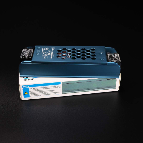 Блок живлення BIOM DC 24V 60W 2.5А перфорований, в металевому корпусі (LED-24-60) , 100023440