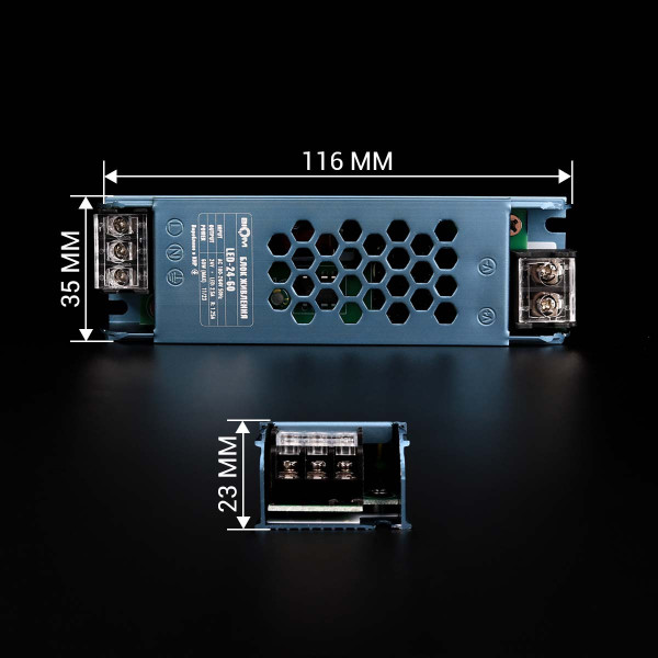 Блок живлення BIOM DC 24V 60W 2.5А перфорований, в металевому корпусі (LED-24-60) , 100023440