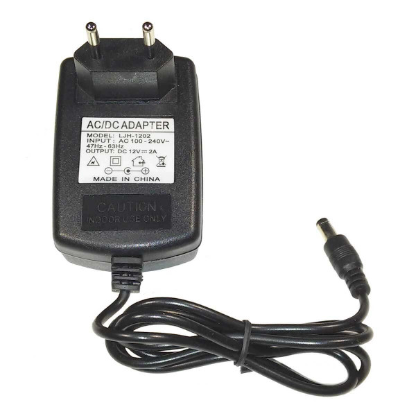 Блок живлення розетковий OEM DC 12V 24W 2А зі штекером у пластиковому корпусі (PL-24-12) , 100000184