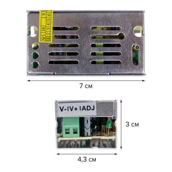 Блок питания OEM DC 12V 15W 1,25А негерметичний в металлическом корпусе (TR-15-12), 100000975