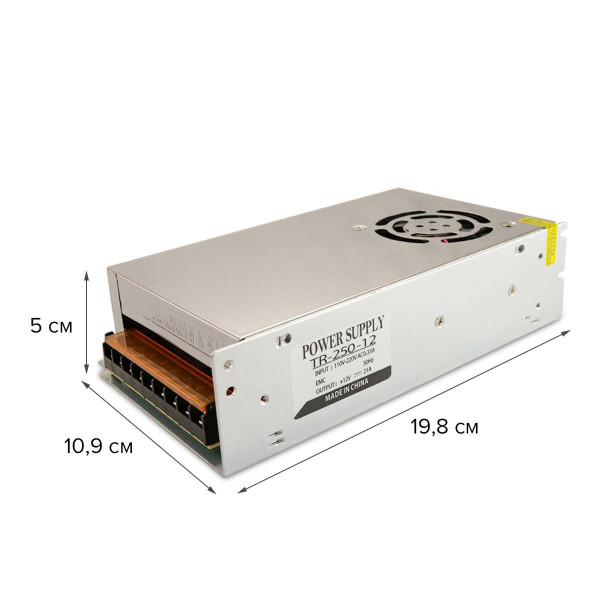 Блок питания OEM DC 12V 250W 20А негерметичний в металлическом корпусе (TR-250-12), 100000709