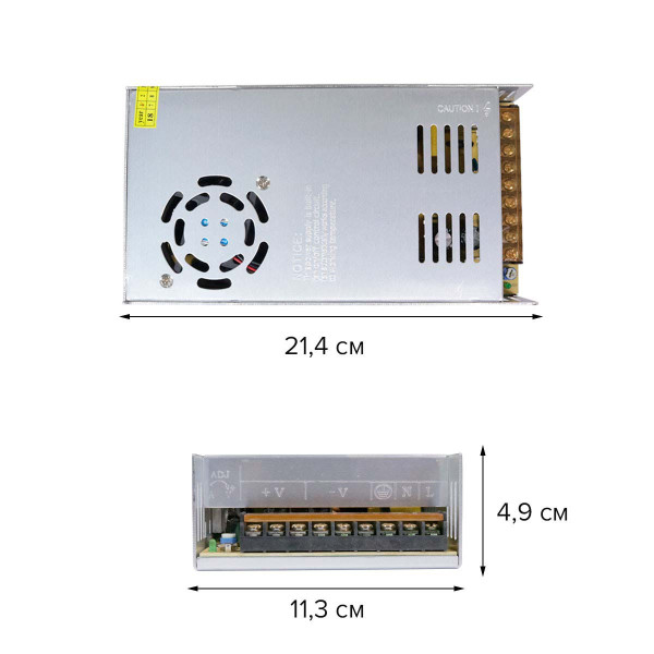 Блок питания OEM DC 12V 360W 30А негерметичний в металлическом корпусе (TR-360-12), 100000710