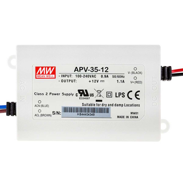 Блок питания Mean Well DC 12V 36W 3А IP42 (APV-35-12), 100022101