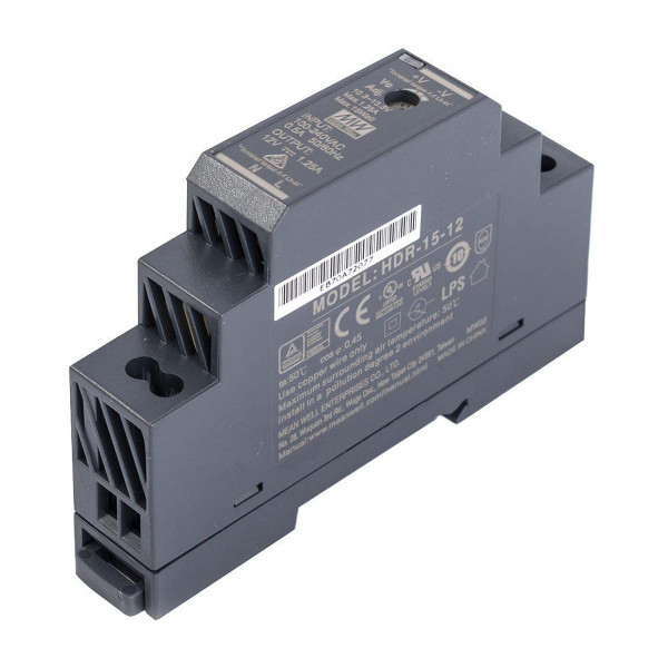 Блок живлення Mean Well на DIN-рейку DC 12V 15W 1,25А (HDR-15-12) , 100022025