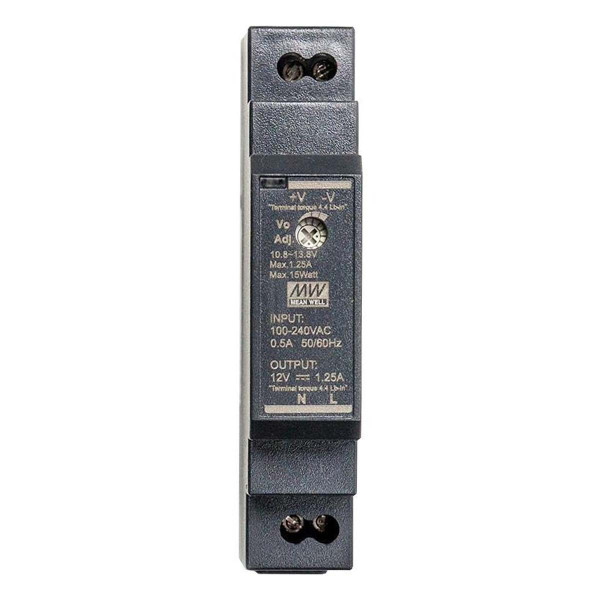 Блок живлення Mean Well на DIN-рейку DC 12V 15W 1,25А (HDR-15-12) , 100022025