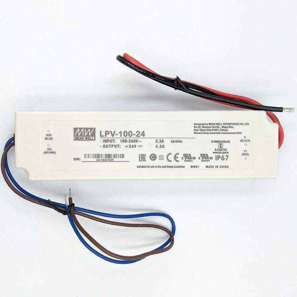 Блок питания Mean Well DC 24V 100,8W 2,5A IP67 (LPV-100-24), 100022136