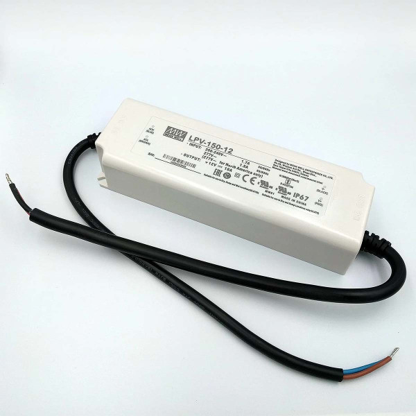 Блок живлення Mean Well DC 12V 120W 10А ІР67 (LPV-150-12) , 100024008