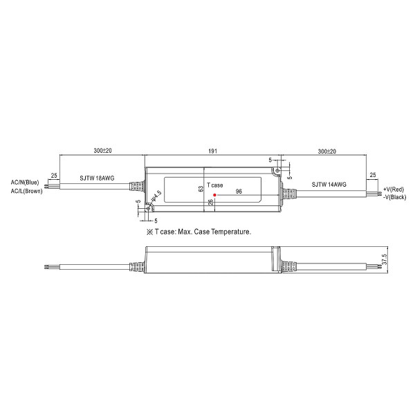 Блок питания Mean Well DC 48V 153,6W 3,2A IP67 (LPV-150-48), 100022129