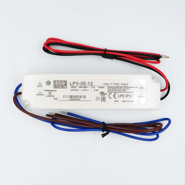 Блок питания Mean Well DC 12V 36W IP67 (LPV-35-12), 100022102