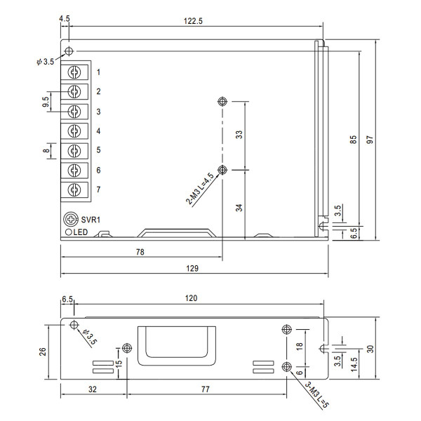 Блок живлення Mean Well DC 12V 102W 8,5A IP20 (LRS-100-12) , 100022089
