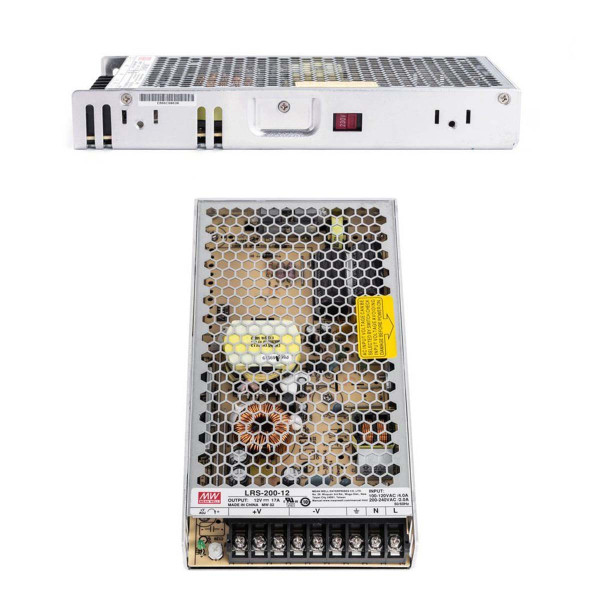 Блок живлення Mean Well DC 12V 204W 17A IP20 (LRS-200-12) , 100022095