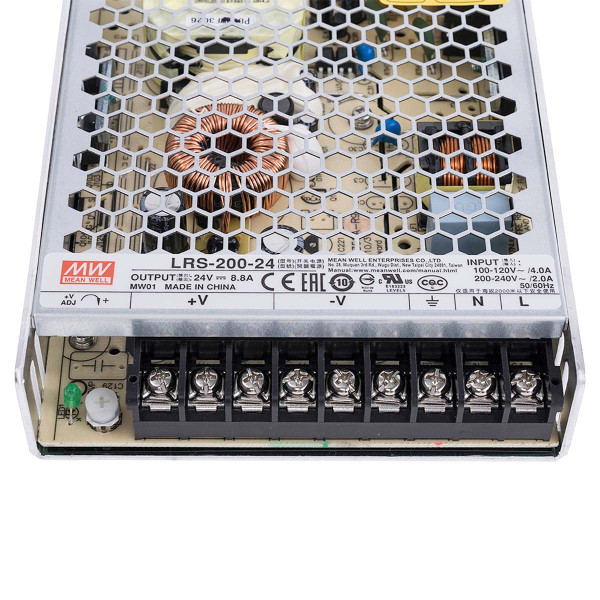 Блок живлення Mean Well DC 24V 211,2W 8,8A IP20 (LRS-200-24) , 100022118