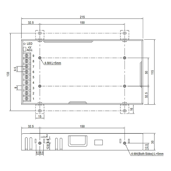 Блок питания Mean Well DC 48V 211,2W 4,4A IP20 (LRS-200-48), 100022139