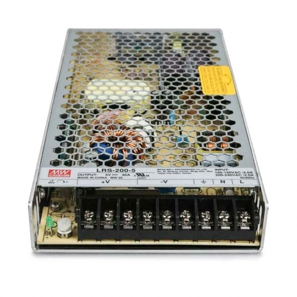 Блок живлення Mean Well DC 5V 200W 40А ІР20 (LRS-200-5) , 100024007