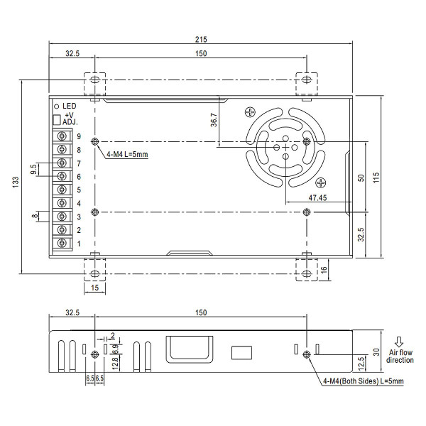 Блок живлення Mean Well DC 12V 348W 29A IP20 (LRS-350-12) , 100022098