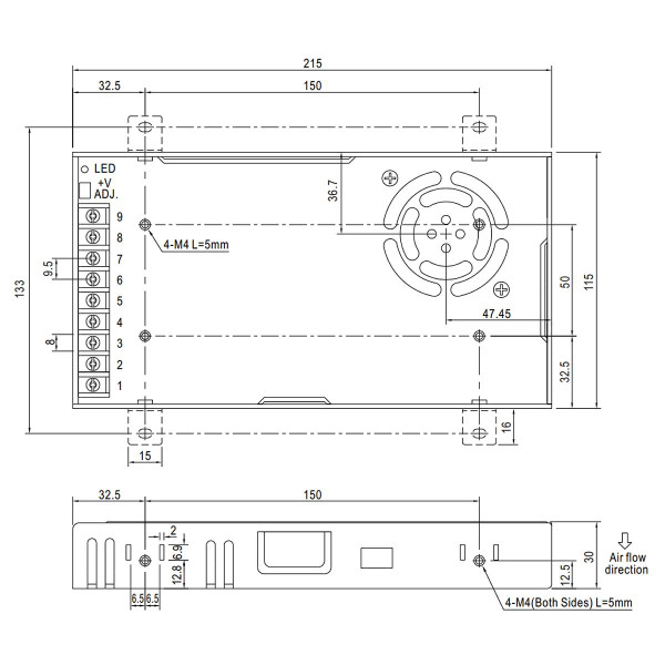 Блок живлення Mean Well DC 24V 350,4W 14,6A IP20 (LRS-350-24) , 100022133