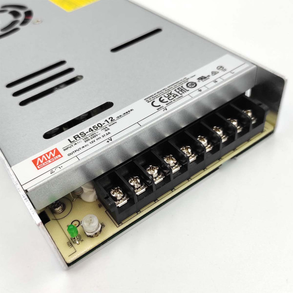 Блок живлення Mean Well DC 12V 450W 37,5А ІР20 (LRS-450-12) , 100024002