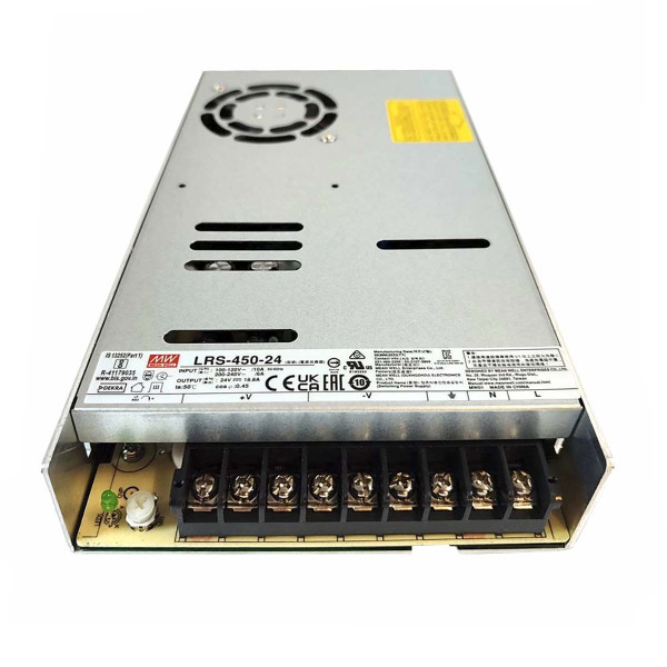 Блок живлення Mean Well DC 24V 450W 18,8А ІР20 (LRS-450-24) , 100024003