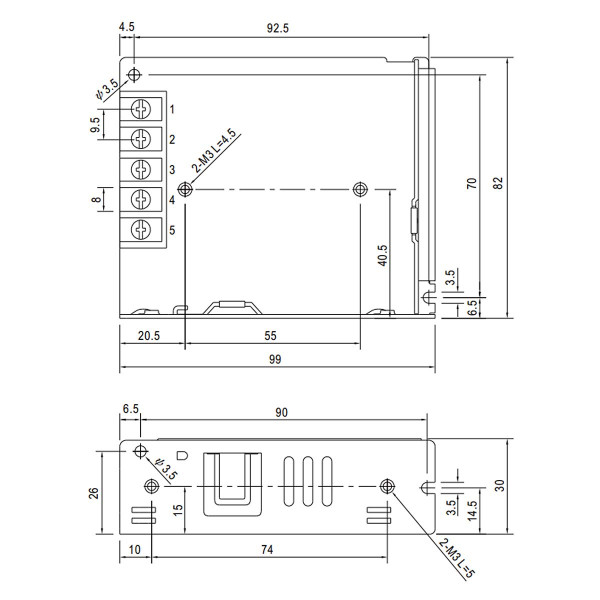 Блок питания Mean Well DC 24V 52,8W 2,2A IP20 (LRS-50-24), 100022125