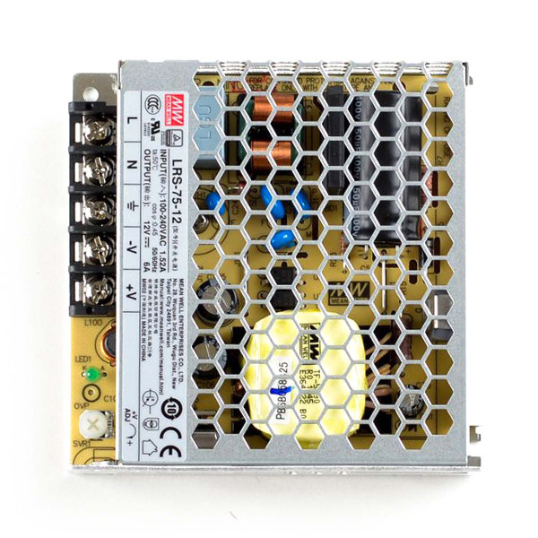 Блок питания Mean Well DC 12V 72W 6A IP20 (LRS-75-12), 100022105