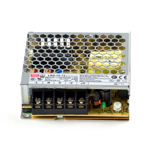 Блок питания Mean Well DC 12V 72W 6A IP20 (LRS-75-12), 100022105