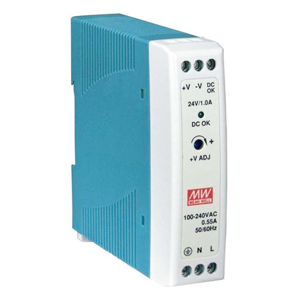 Блок питания Mean Well на DIN-рейку DC 24V 24W 1А (MDR-20-24), 100022051