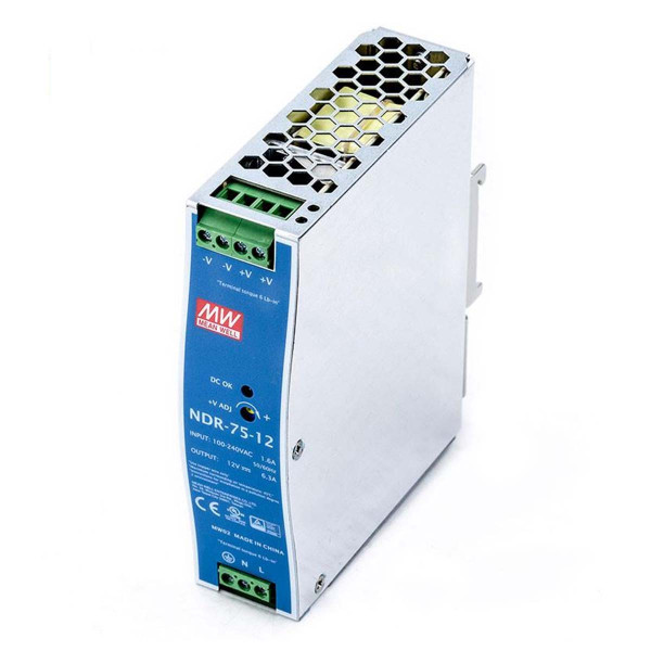 Блок питания Mean Well на DIN-рейку DC 12V 75W 6,3А (NDR-75-12), 100022045