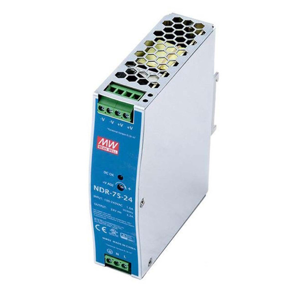 Блок питания Mean Well на DIN-рейку DC 24V 75W 3,2А (NDR-75-24), 100022044