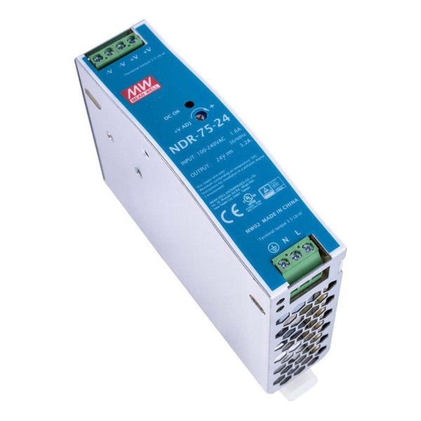 Блок питания Mean Well на DIN-рейку DC 24V 75W 3,2А (NDR-75-24), 100022044
