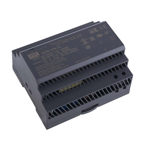 Блок питания Mean Well на DIN-рейку DC 24V 156W 6,5А (НDR-150-24), 100022035