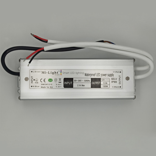 Блок живлення Mi-light для LED стрічки Slim DC12 150W 200-240V IP66 (MI-12150D1691) , 100022676
