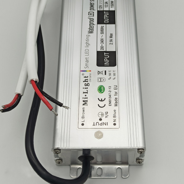 Блок живлення Mi-light для LED стрічки Slim DC12 150W 200-240V IP66 (MI-12150D1691) , 100022676