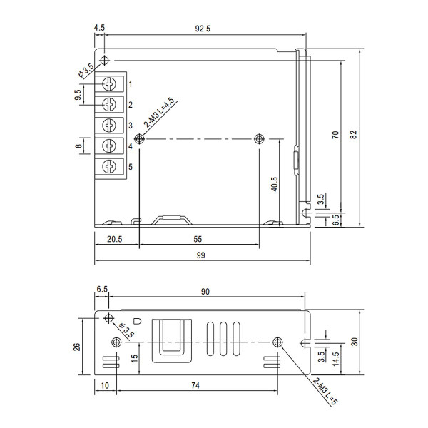 Блок питания Mean Well DC 12V 36W 3А IP20 (LRS-35-12), 100022100